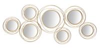 IJZEREN PANEEL MET SPIEGELS GOUD ROND CM 124,5X4X53,5