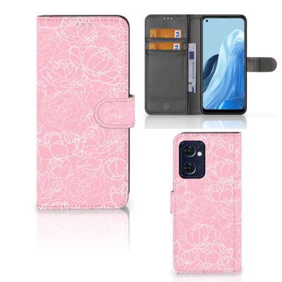 OPPO Find X5 Lite | Reno 7 5G Hoesje White Flowers | Portemonnee hoesje