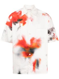 Alexander McQueen abstract-pattern cotton shirt - Blanc