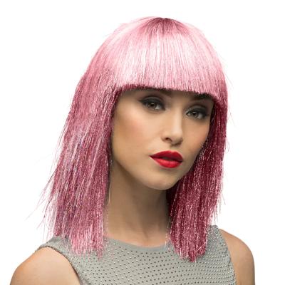 Pruik Lange Bobline Crazy Roze