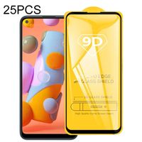Voor Galaxy A11 25 PCS 9D Full Glue Full Screen Tempered Glass Film