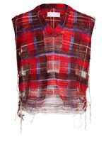 Maison Margiela distressed checked tank top - Rouge