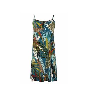 Yoek jurk met all over print blauw/multi