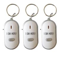 Bellatio Design Terugfluitende Sleutelhanger - 3x - wit - kunststof - 5 meter - sleutels terugvinden