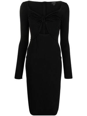 Giambattista Valli robe mi-longue à découpe avant - Noir