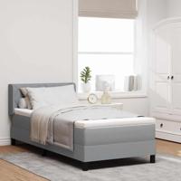 Boxspringbed met Matras - Lichtgrijs - 100 x 200 cm - Stof