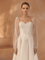 Bianco Evento R003 Tule Mouwen | Maat: 2XL/3XL