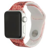 Apple Watch Bandje - Siliconen - Hartjes Print Rood - 44, 45, 46 & 49mm Apple Watch Bandje - Siliconen - Hartjes Print Rood - 44, 45, 46 & 49mm