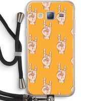 Rock: Samsung Galaxy J3 (2016) Transparant Hoesje met koord