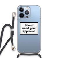 Don't need approval: iPhone 13 Pro Transparant Hoesje met koord