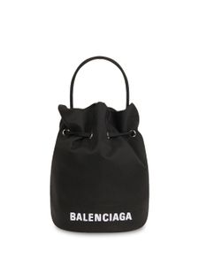 Balenciaga sac seau Wheel XS à lien de resserrage - Noir