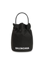 Balenciaga sac seau Wheel XS à lien de resserrage - Noir - thumbnail