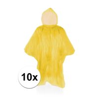 10x Wegwerp regenponcho geel One size  - - thumbnail