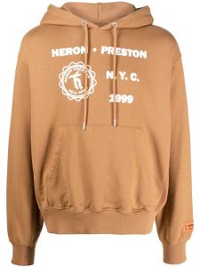 Heron Preston hoodie en coton à imprimé graphique - Marron