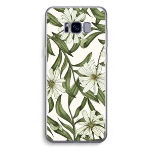 Wit bloemenpatroon: Samsung Galaxy S8 Plus Transparant Hoesje