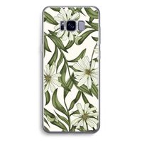 Wit bloemenpatroon: Samsung Galaxy S8 Plus Transparant Hoesje