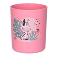 Plasticforte Drinkbekers - kunststof - 350 ml - roze - zebra - kinderen - camping