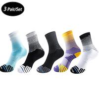 Voor heren 3 paar Multi-pakketten Sokken Hardloopsokken Casual sokken Lange sokken Zwart Wit Kleur Kleurenblok Gestreept Sport Outdoor Dagelijks Vakantie Standaard Medium Lente Herfst Modieus Casual Lightinthebox