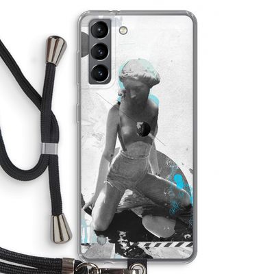 I will not feel a thing: Samsung Galaxy S21 Transparant Hoesje met koord