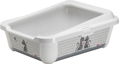Moderna plastic kattenbak met rand 50 cm Cats in Love - Gebr de boon