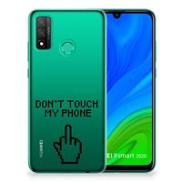 Huawei P Smart 2020 Silicone-hoesje Finger Don't Touch My Phone - thumbnail