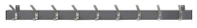 Basic wandkapstok 138cm met 9 dubbele haken - grijs