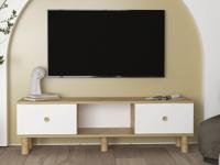 Tv-meubel NOPOLY 2 deuren wit/saphire eik
