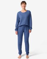HEMA Damespyjama Wafel Middenblauw (middenblauw)
