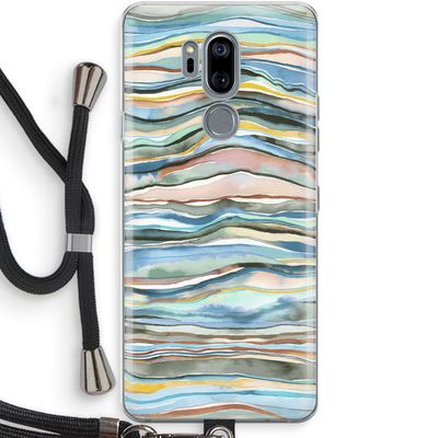 Watercolor Agate: LG G7 Thinq Transparant Hoesje met koord