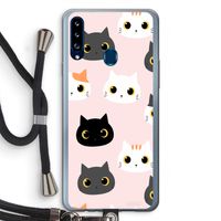 Katten: Samsung Galaxy A20s Transparant Hoesje met koord