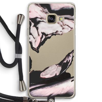 Roze stroom: Samsung Galaxy A3 (2016) Transparant Hoesje met koord