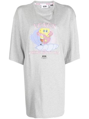 GCDS x SpongeBob robe à imprimé Venus - Gris