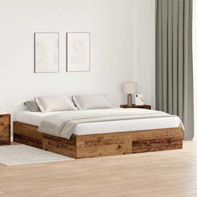 Bedframe met opslag Oud hout 200 x 180 x 31.5 cm Bewerkt hout