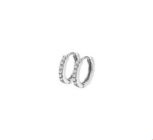 Klapoorringen zilver-zirconia wit 2,0 x 13 mm