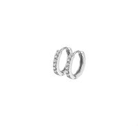 Klapoorringen zilver-zirconia wit 2,0 x 13 mm