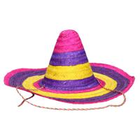 Set van 2x stuks grote gekleurde verkleed sombrero hoeden 50 cm   -