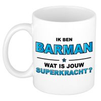 Ik ben barman wat is jouw superkracht kado mok / beker / verjaardag