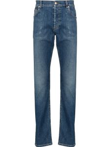 Alexander McQueen jean droit à logo brodé - Bleu