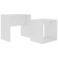 The Living Store Tafeltjesset 2-delig - Wit - Gemaakt van bewerkt hout - Afmetingen- 48 x 30 x 45 cm (L x B x H) -