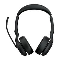 Jabra Evolve 2 55 MS Stereo On Ear headset Computer Bluetooth Stereo Zwart Noise Cancelling, Ruisonderdrukking (microfoon) - thumbnail