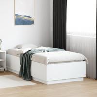 Bedframe met LED-verlichting bewerkt hout wit 75x190 cm