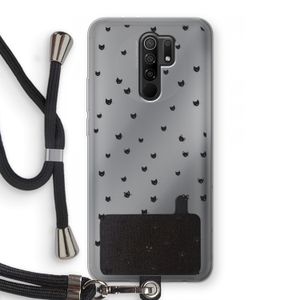 Kleine kattenkopjes: Xiaomi Redmi 9 Transparant Hoesje met koord