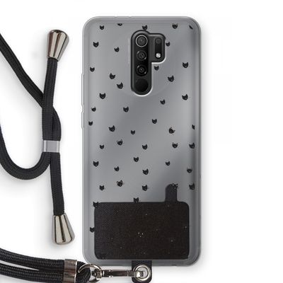 Kleine kattenkopjes: Xiaomi Redmi 9 Transparant Hoesje met koord