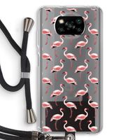 Flamingoprint groen: Xiaomi Poco X3 Pro Transparant Hoesje met koord
