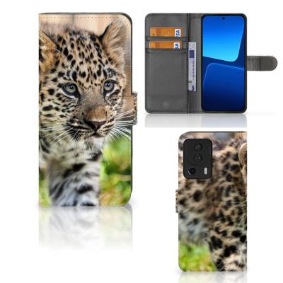 Xiaomi 13 Lite | Telefoonhoesje | Met pasjeshouder | Baby Luipaard