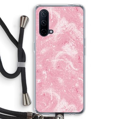 Abstract Painting Pink: OnePlus Nord CE 5G Transparant Hoesje met koord