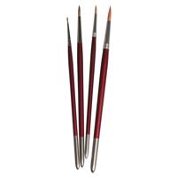 Rayher Hobby schilder penselen - synthetisch - rond - set 4-delig - Penselen set