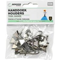 Benson Handdoekhaakjes - zilver - 10x - handdoekclips - ophanghaakjes