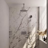 Brauer Chrome Edition Thermostatische Regendoucheset Inbouw - Hoofddouche 30 cm - Met Drukknoppen - Handdouche 3 Standen - Doucheslang - Geintegreerde Glijstang - Chroom