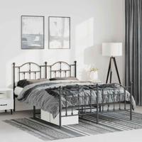 Bedframe met hoofd- en voeteneinde metaal zwart 135x190 cm
